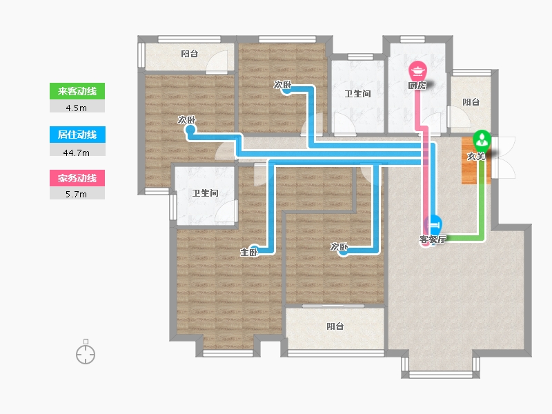 河南省-郑州市-建海绿荫半岛16号楼157m²-125.50-户型库-动静线