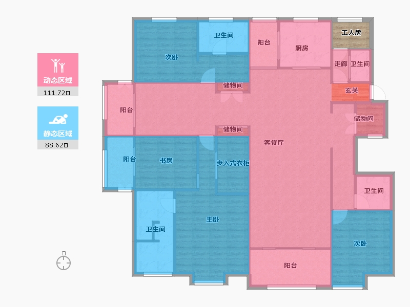 河南省-郑州市-建海绿荫半岛15号楼235m²-188.00-户型库-动静分区