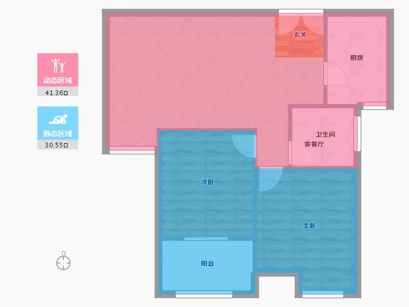 河南省-郑州市-建海绿荫半岛15号楼,26号楼,30号楼,32号楼82m²-65.60-户型库-动静分区