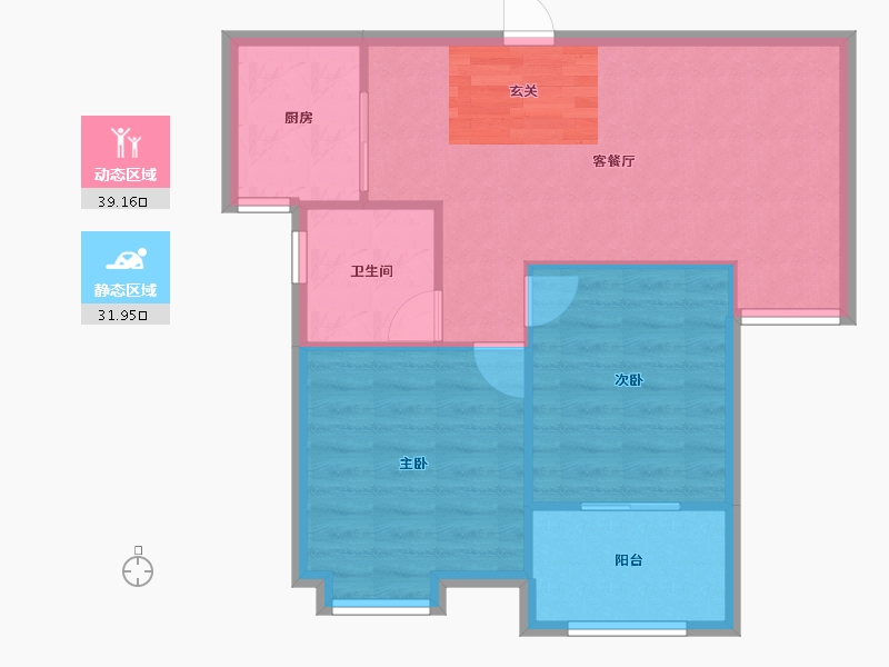 河南省-郑州市-建海绿荫半岛33号楼81m²-64.80-户型库-动静分区