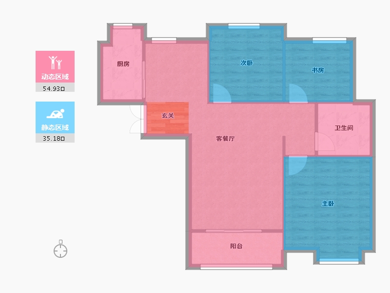 河南省-郑州市-建海绿荫半岛15号楼,26号楼,30号楼103m²-82.39-户型库-动静分区