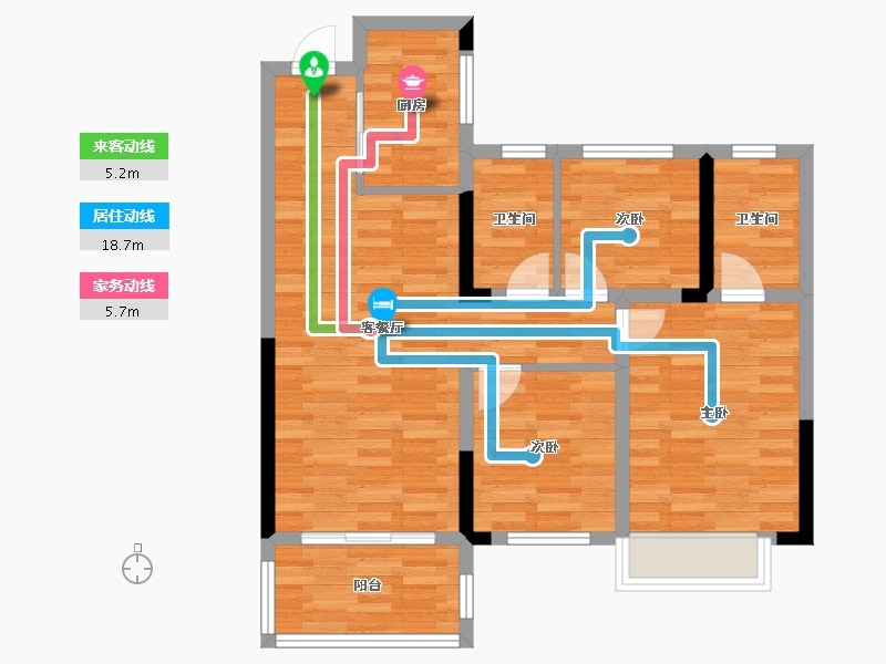 湖南省-长沙市-保利东郡-73.03-户型库-动静线