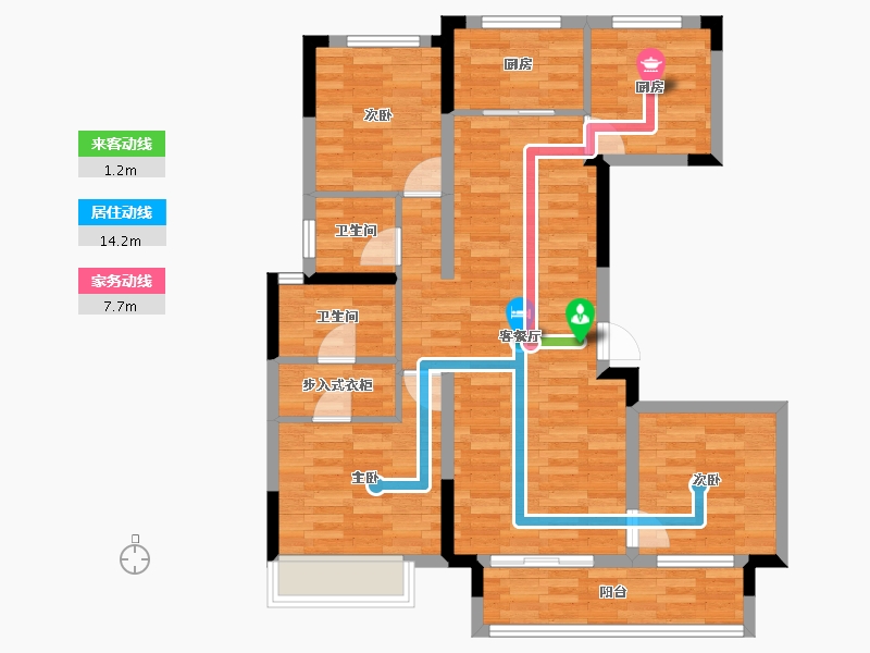 湖南省-长沙市-保利东郡-88.42-户型库-动静线