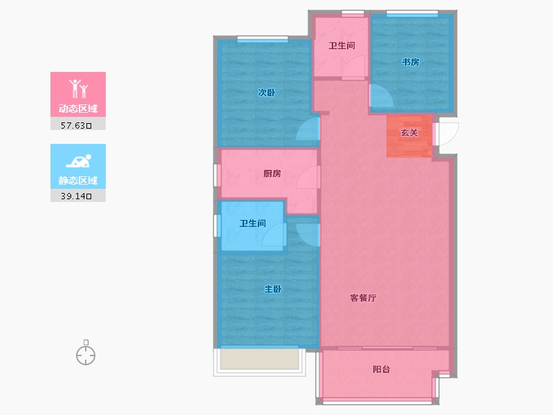 河南省-郑州市-郑西鑫苑名家35,四期24,四期25111m²-88.80-户型库-动静分区