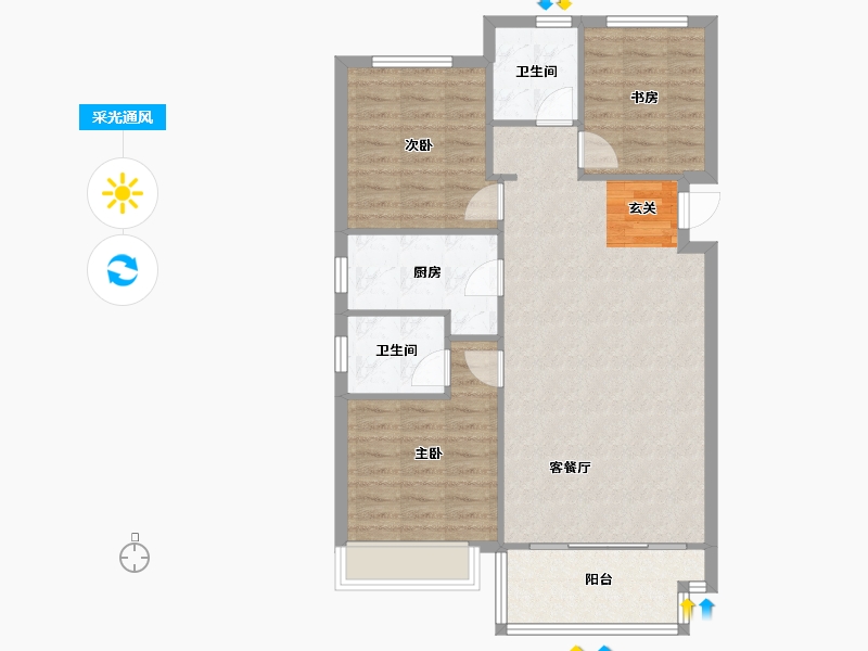 河南省-郑州市-郑西鑫苑名家35,四期24,四期25111m²-88.80-户型库-采光通风