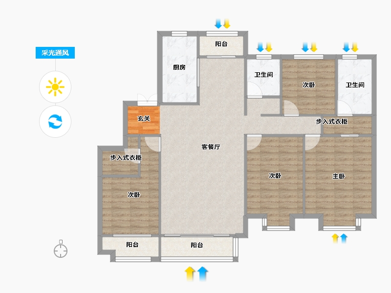 河南省-郑州市-郑西鑫苑名家四期33,3期18148m²-118.41-户型库-采光通风