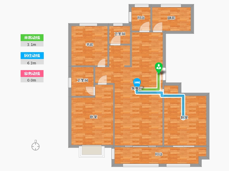 河南省-郑州市-翰林华府二期19号楼145m²-116.00-户型库-动静线