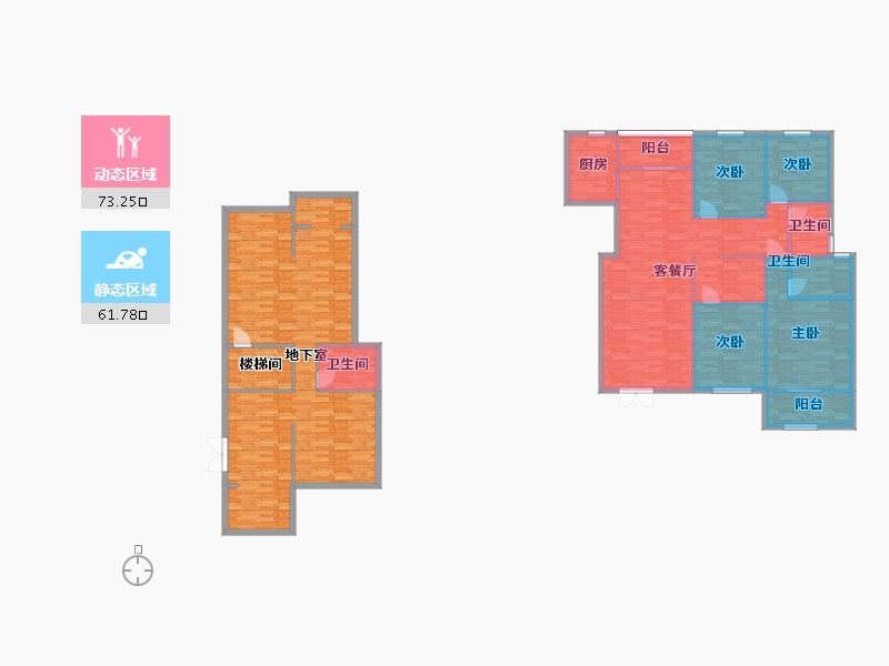 河南省-郑州市-翰林华府11A-2户型148m²-196.76-户型库-动静分区