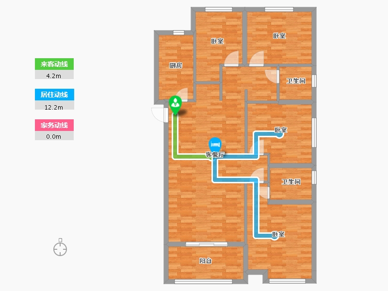 河南省-郑州市-正商智慧城F1户型133m²-104.93-户型库-动静线