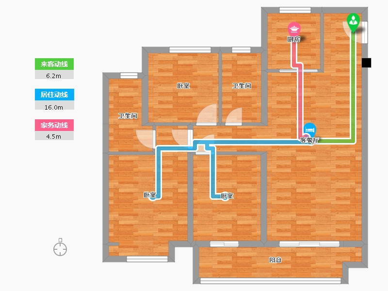 河南省-郑州市-城南正荣府荣臻户型115m²-92.68-户型库-动静线