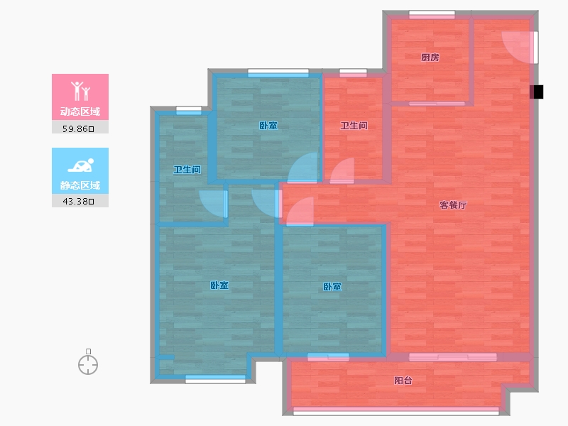 河南省-郑州市-城南正荣府荣臻户型115m²-92.68-户型库-动静分区