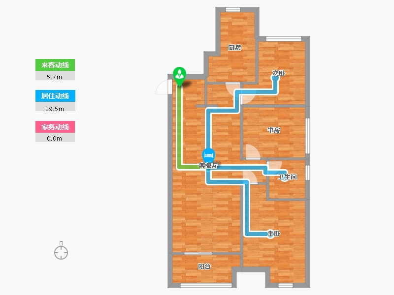 河南省-郑州市-鑫苑航美国际智慧城C户型103m²-82.85-户型库-动静线