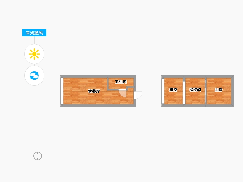 河南省-郑州市-华南城盛世广场3A-9户型40m²-37.75-户型库-采光通风