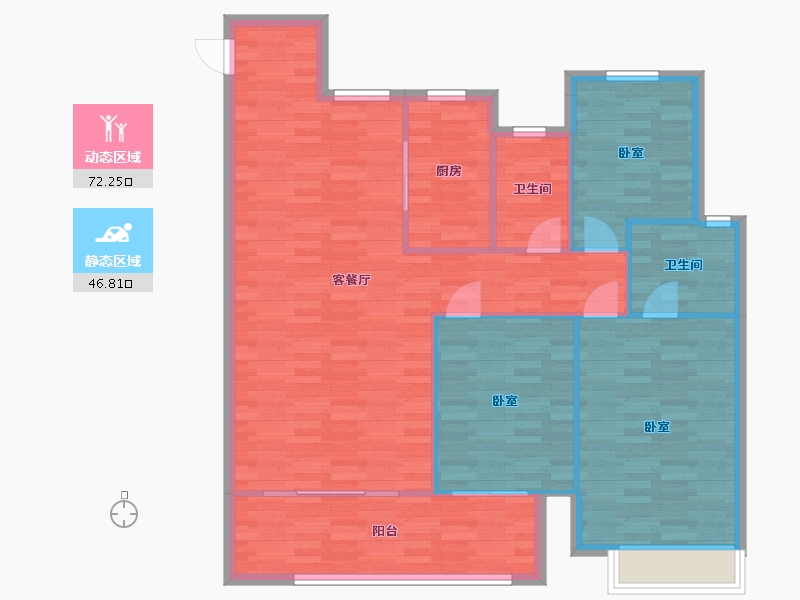 河南省-郑州市-金科御府御尊户型136m²-109.80-户型库-动静分区