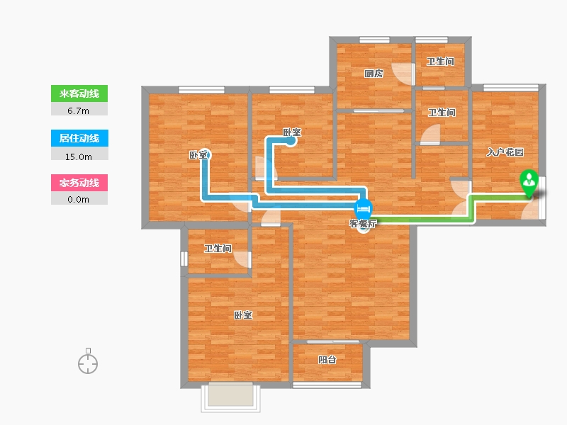 河南省-郑州市-正商玖号院8号楼131m²-105.55-户型库-动静线