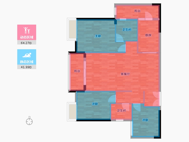 湖北省-十堰市-东风阳光城-96.35-户型库-动静分区