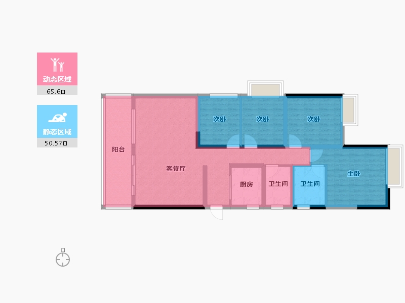 广西壮族自治区-南宁市-澜月府-103.07-户型库-动静分区