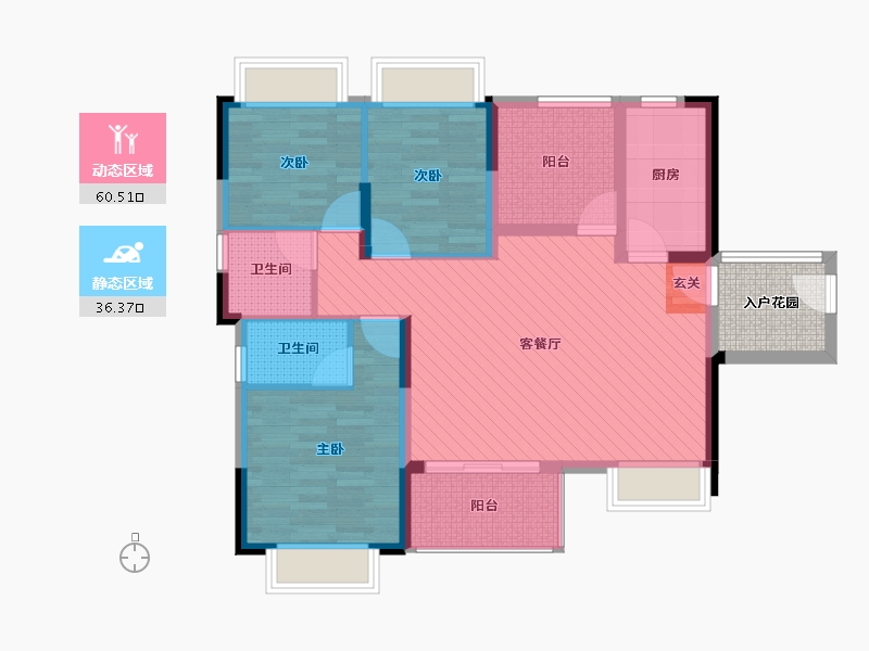 广西壮族自治区-南宁市-九个半岛-90.03-户型库-动静分区