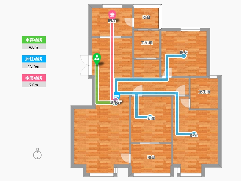 河南省-郑州市-磊鑫尚东郡C127m²-101.98-户型库-动静线