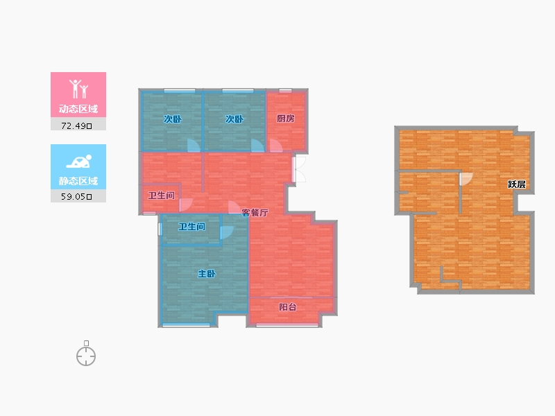 河南省-郑州市-正商公主湖C6户型151m²-186.81-户型库-动静分区