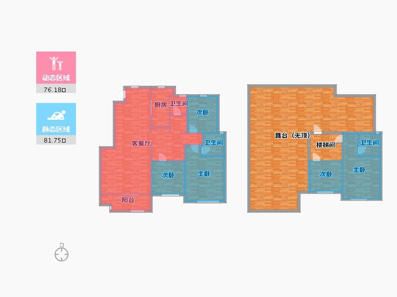 河南省-郑州市-正商公主湖A7户型189m²-242.99-户型库-动静分区