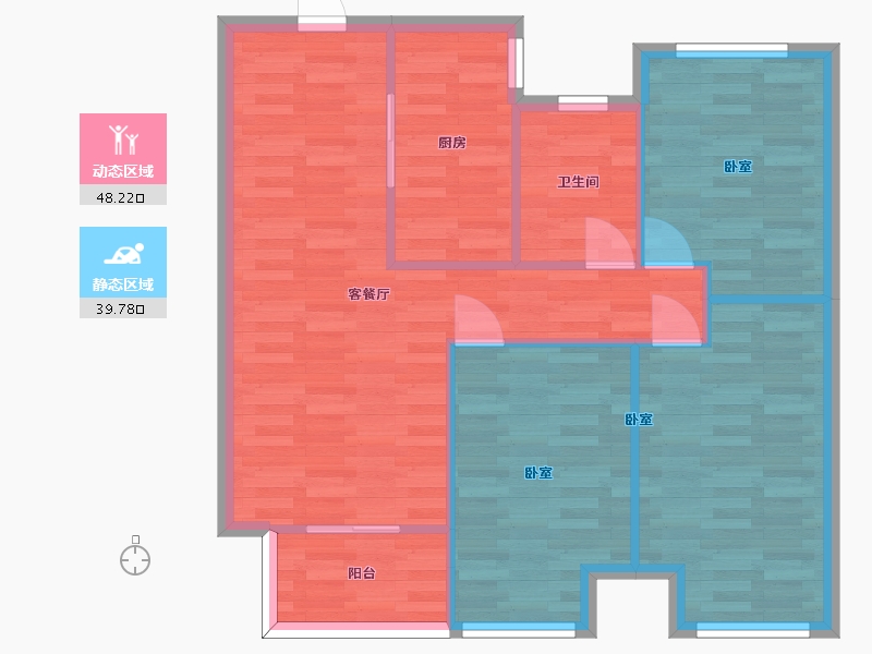 河南省-郑州市-浩创梧桐花语02&03户100m²-80.15-户型库-动静分区