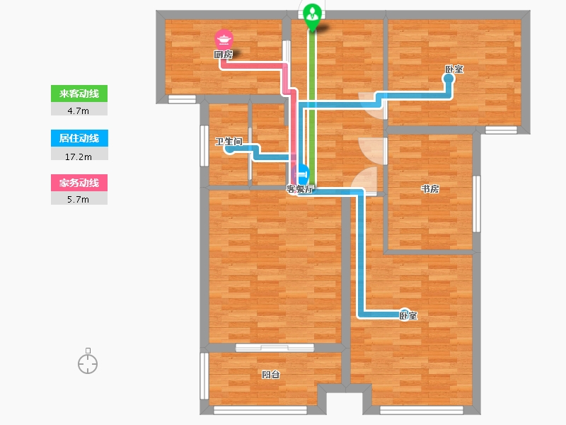 河南省-郑州市-大发融悦四季106㎡户型-85.29-户型库-动静线