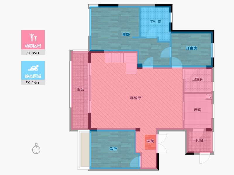 陕西省-西安市-西安绿地城-110.93-户型库-动静分区