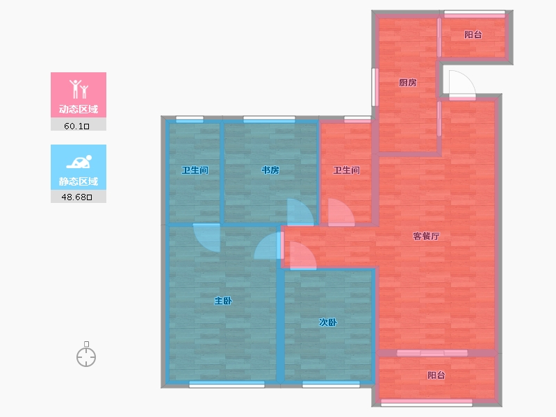 江苏省-苏州市-高新区首开金茂熙悦-98.00-户型库-动静分区