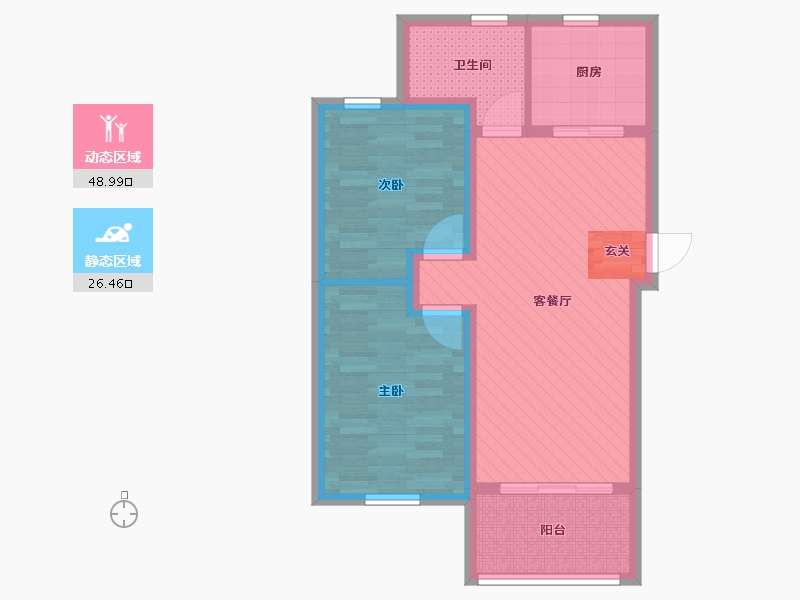 上海-上海市-方舟园三村-65.82-户型库-动静分区