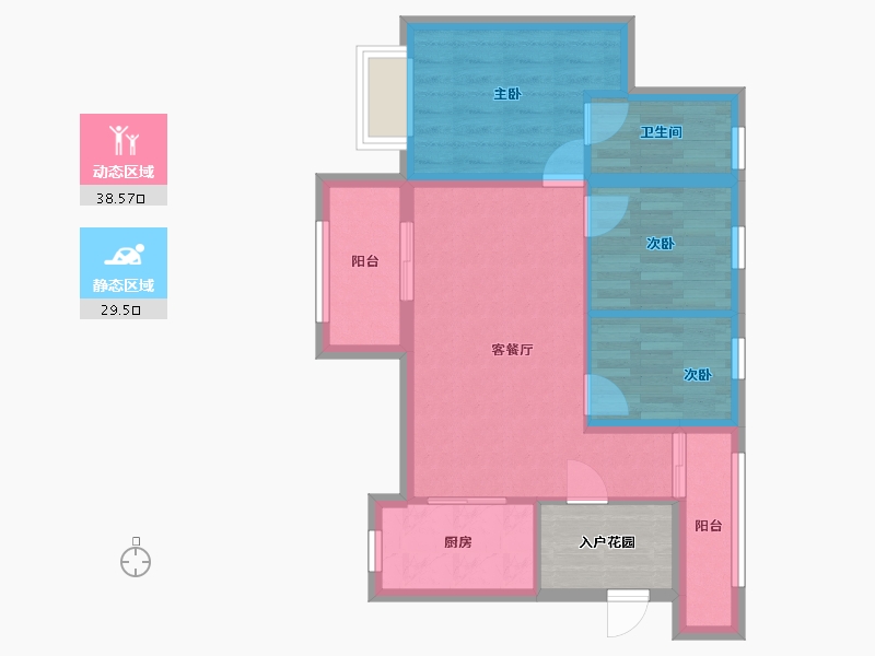 广东省-广州市-万科幸福誉-64.31-户型库-动静分区