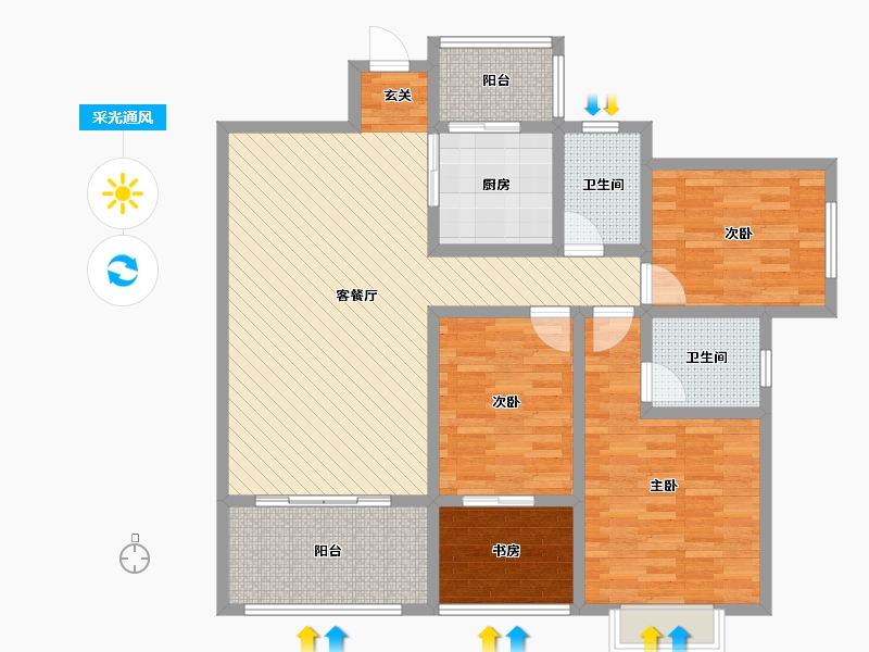 四川省-宜宾市-东湖半岛-112.19-户型库-采光通风