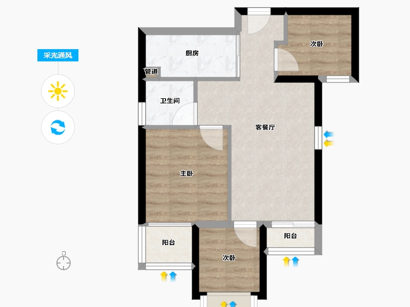 福建省-厦门市-新店保障房一期-49.54-户型库-采光通风