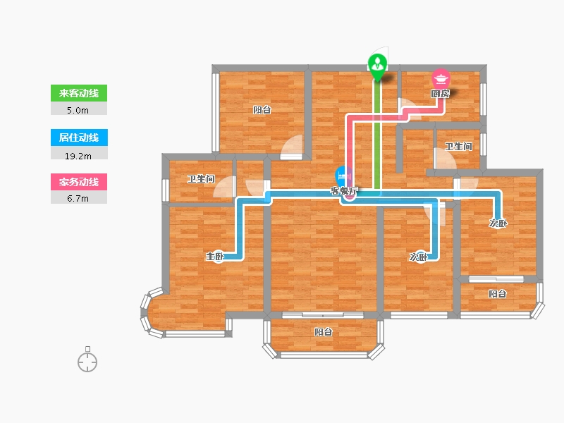 湖南省-长沙市-润和美郡-100.87-户型库-动静线