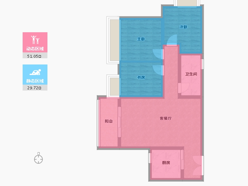 贵州省-黔南布依族苗族自治州-水岸铭门-71.33-户型库-动静分区