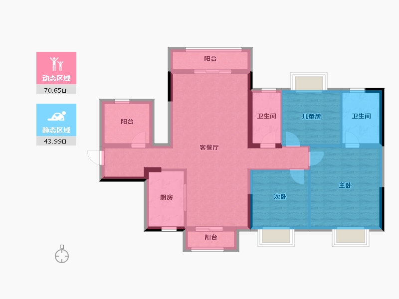 广西壮族自治区-南宁市-荣和公园里-102.73-户型库-动静分区