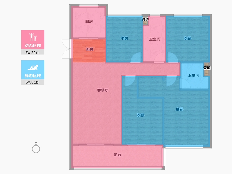 浙江省-杭州市-佳源湘湖印象K128m²-111.85-户型库-动静分区