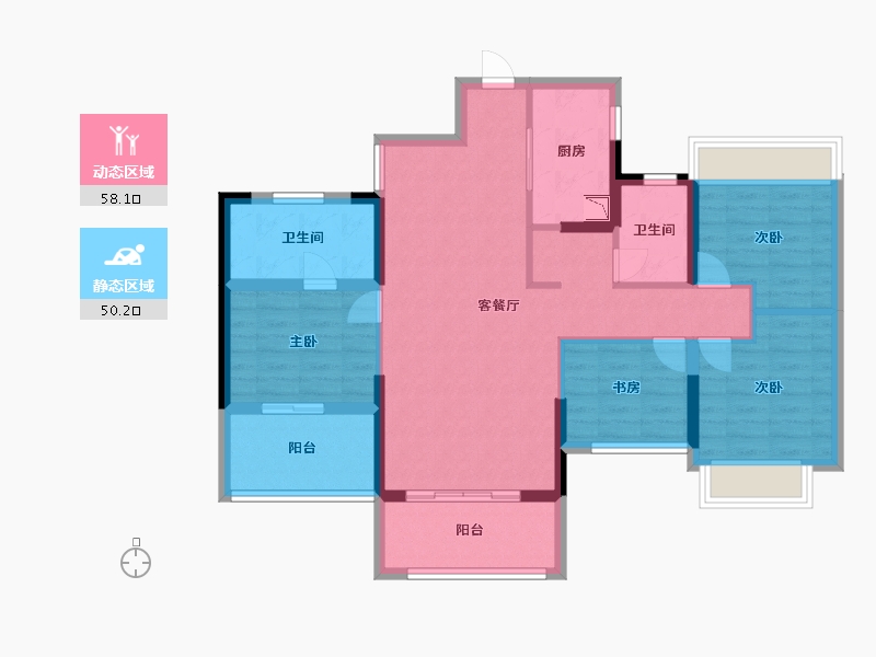 福建省-泉州市-阳光城丽景湾-96.00-户型库-动静分区