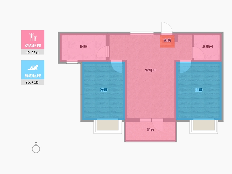 山西省-晋中市-中格云景里-60.40-户型库-动静分区