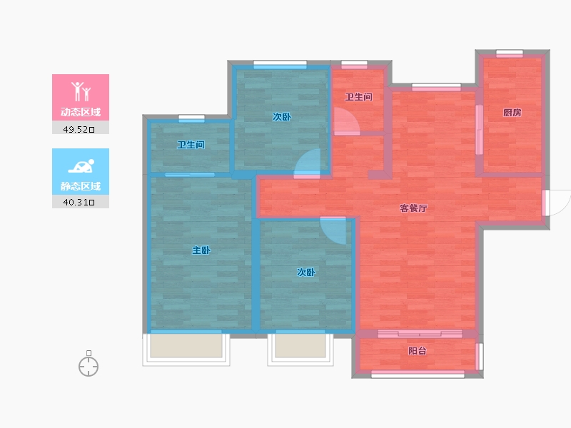 甘肃省-兰州市-万科-79.88-户型库-动静分区