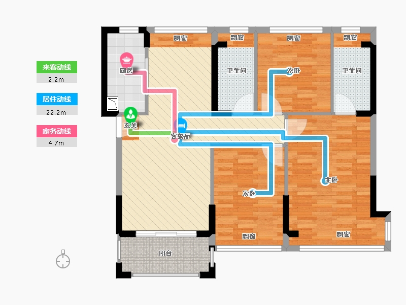 广东省-佛山市-鸿安御花园-90.56-户型库-动静线