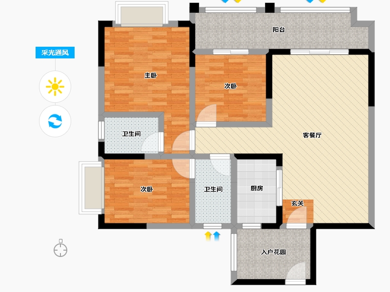 四川省-泸州市-叙永阳光国际城-97.61-户型库-采光通风