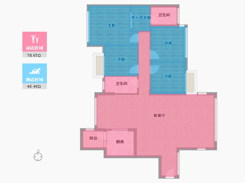 湖南省-衡阳市-星美新外滩-113.03-户型库-动静分区