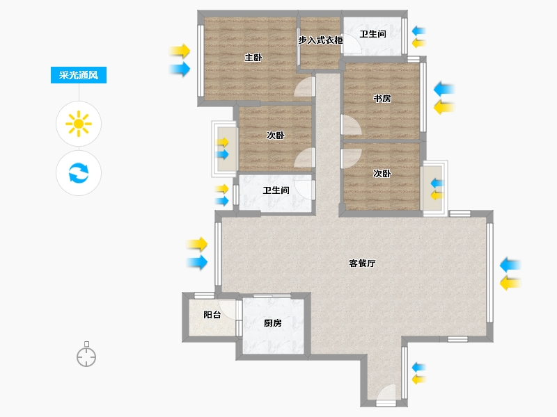 湖南省-衡阳市-星美新外滩-113.03-户型库-采光通风