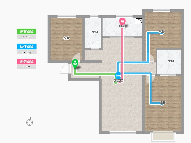 北京-北京市-京投发展公园悦府-96.72-户型库-动静线