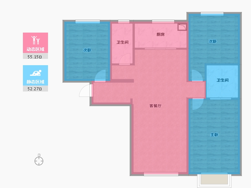 北京-北京市-京投发展公园悦府-96.72-户型库-动静分区