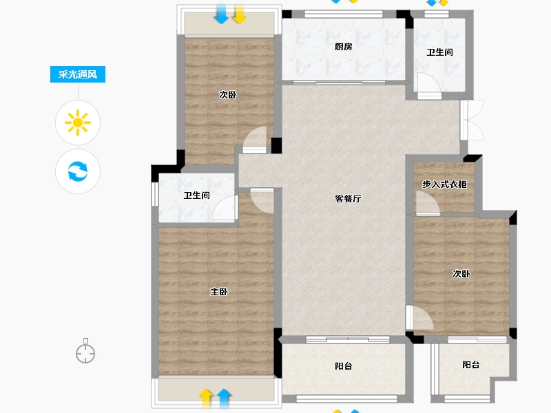 安徽省-马鞍山市-伟星-113.91-户型库-采光通风