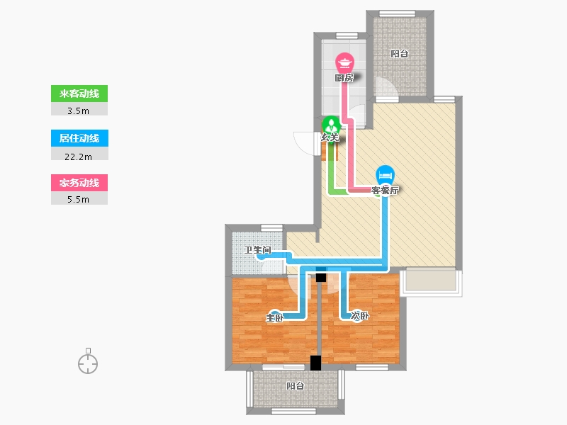 浙江省-杭州市-绿城紫桂公寓-67.00-户型库-动静线