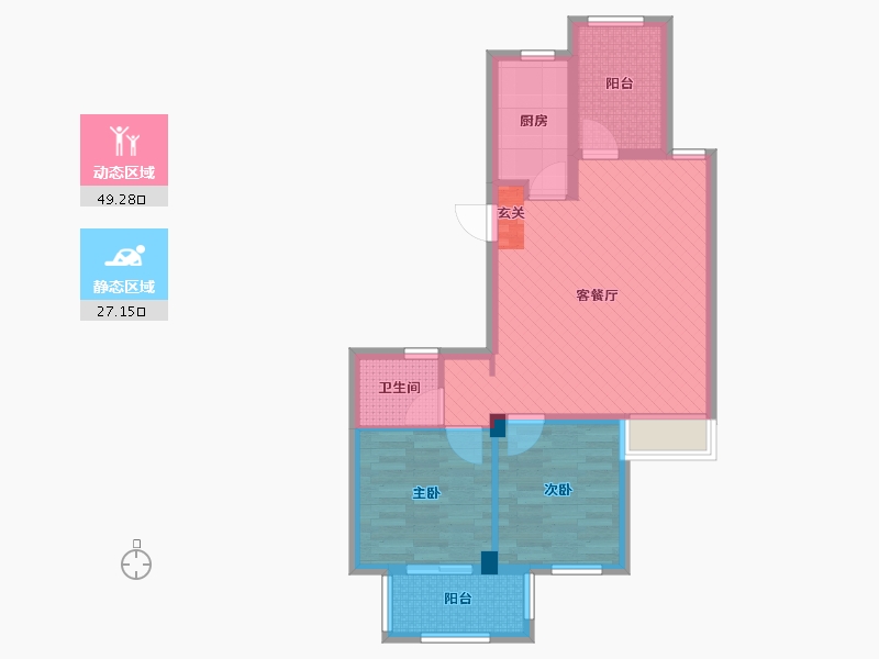 浙江省-杭州市-绿城紫桂公寓-67.00-户型库-动静分区