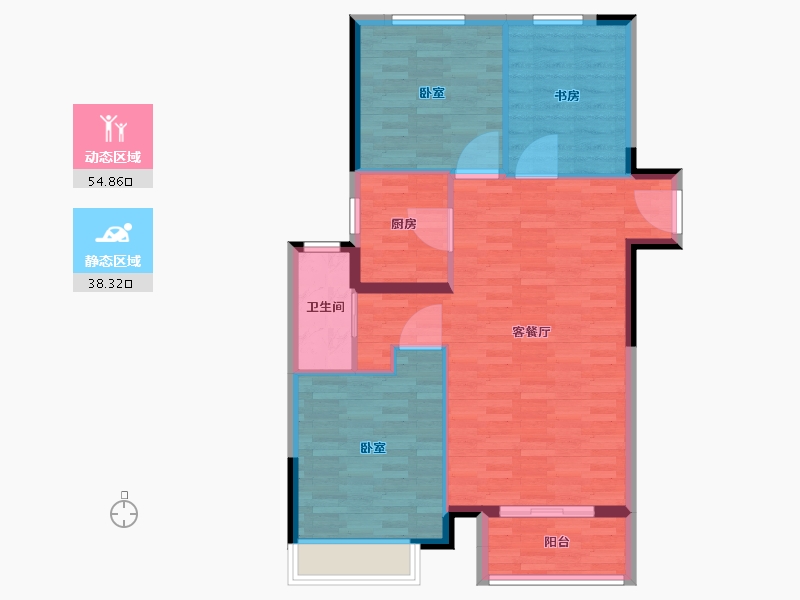 河南省-郑州市-翰林茗郡C户型106m²-85.00-户型库-动静分区